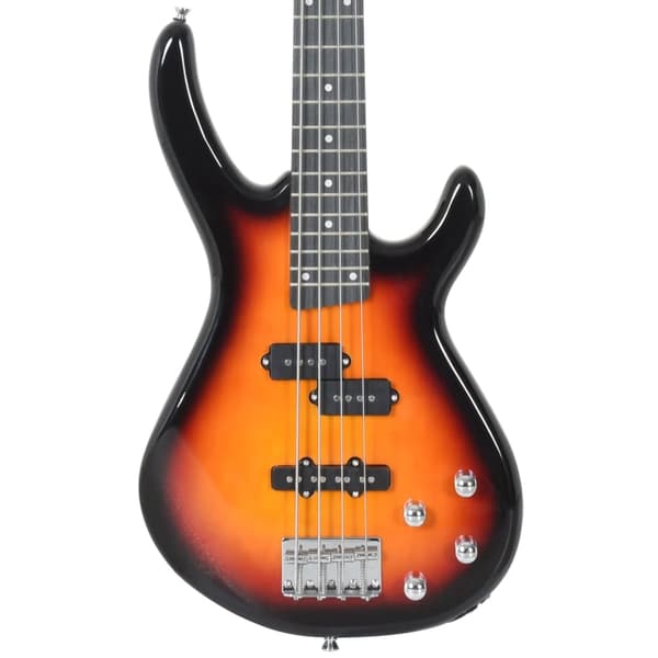 vidaXL Nybörjarbasgitarr med väska, brun, 4/4, 46"
