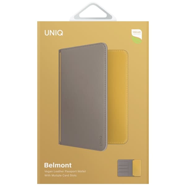 UNIQ Belmont RFID-blokerende pas-etui grå og gul