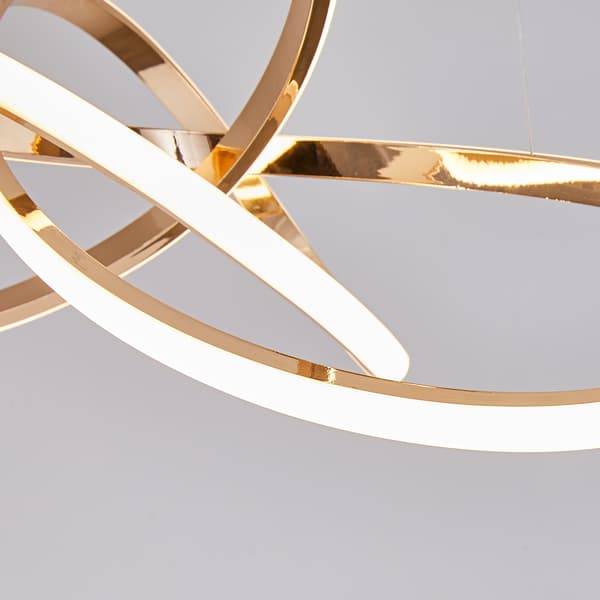 Pendellampa LED-krona glamour guld PILOT för vardagsrum/sovrum
