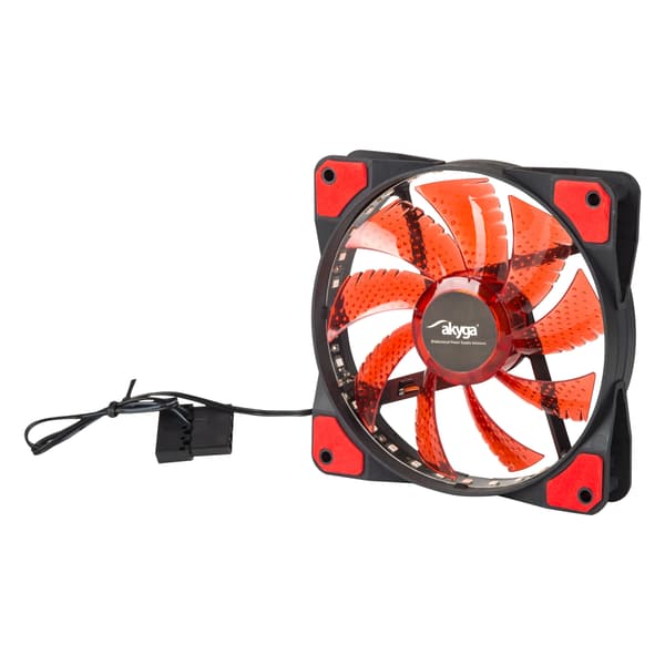 Akyga AW-12E-BR 120mm Molex 12V 33 LED Rød Lydløs Computerblæser