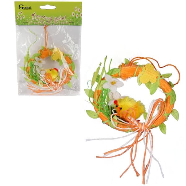 Kylling i en ring vedhæng 9 cm orange