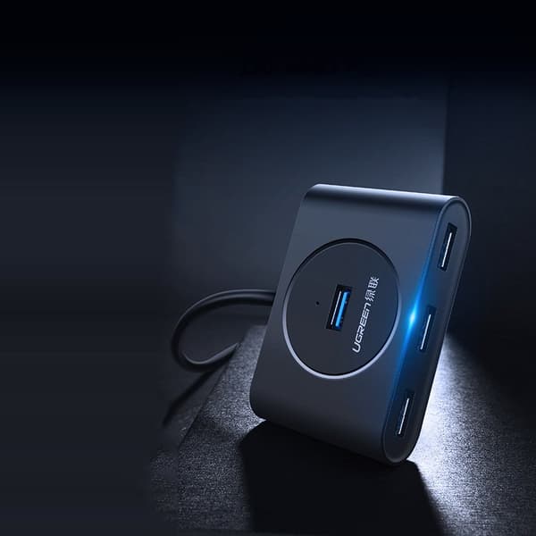 USB-port HUB splitter til 4x USB 3.2 kabel 0,5 m sort