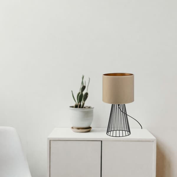 Tornado ASBG-lampa, cappuccino-guld sammet