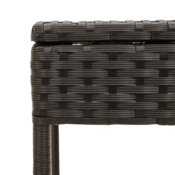 vidaXL dagseng med baldakin og bord, sort, polyrattan