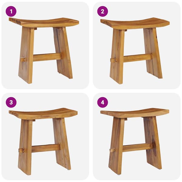 vidaXL skammel massiv teak