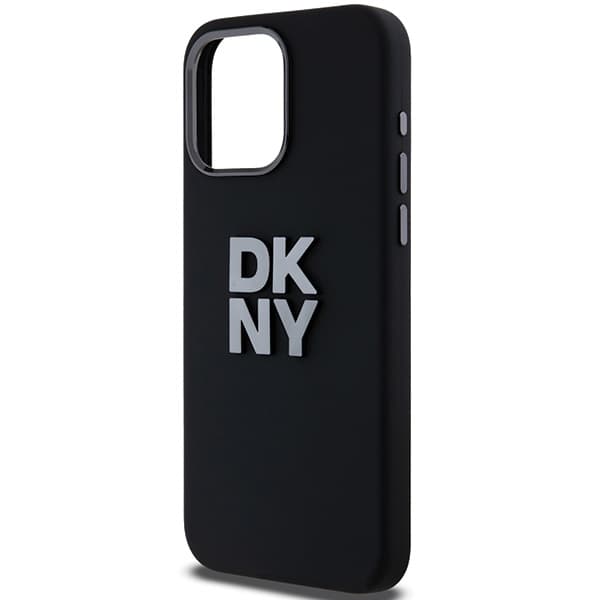 DKNY Liquid Silicone Metal Logo Cover til iPhone 15 Pro Max, Sort