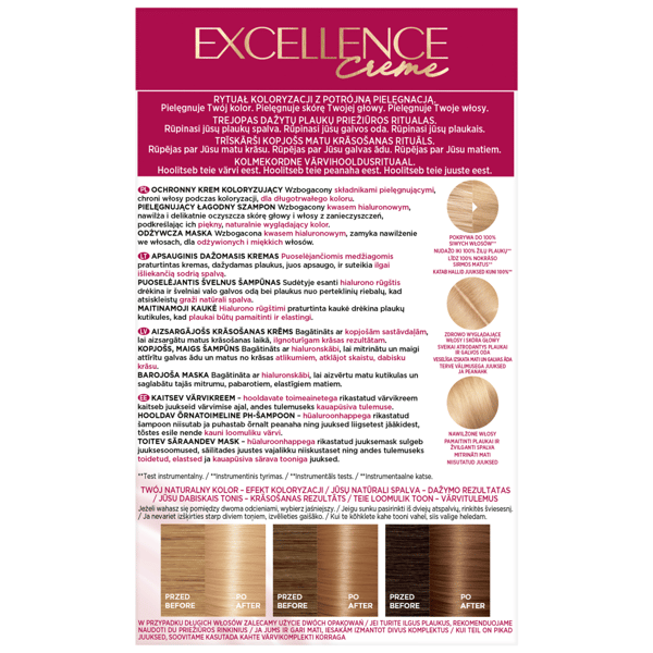Loreal Excellence -hiusväri voidemainen sävy - 9.3 Erittäin vaalea kultainenvaalea 192 ml