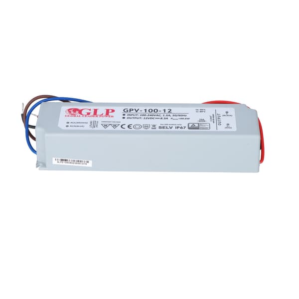 GLP LED strømforsyning 12V, 8A, 100W