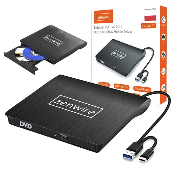 ECD829-Y USB 3.0 DVD- och CD-brännare, gul