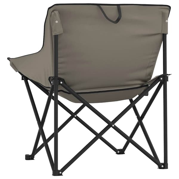 vidaXL foldbare campingstole med lomme, sæt med 2, grå