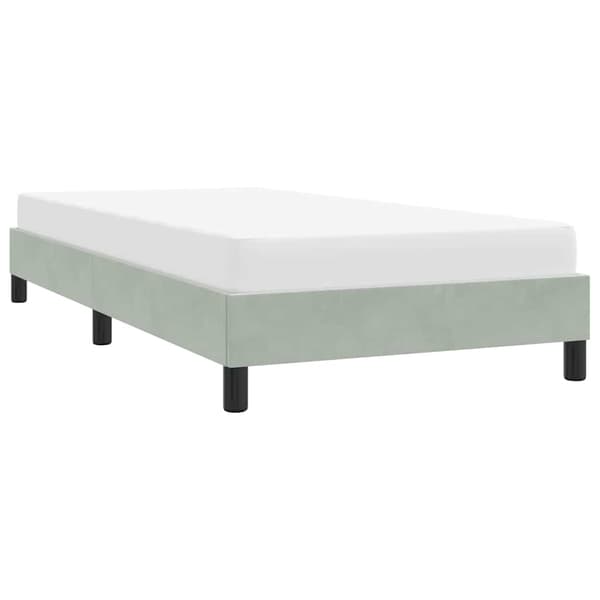 vidaXL Sängynrunko ilman patjaa vaaleanharmaa 90x210 cm sametti