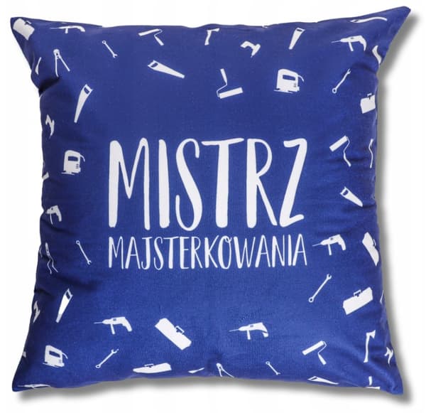 DIY Master-kudde som morfarsdagspresent 40x40 MORAJ MARINBLÅ
