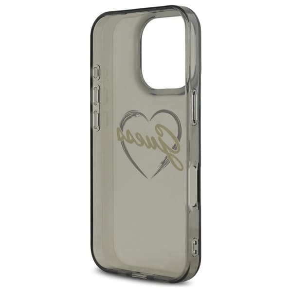 Guess IML Heart-etui til iPhone 16 Pro Max, sort