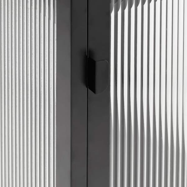 vidaXL skab, sort, 40x35x105 cm, glas og stål