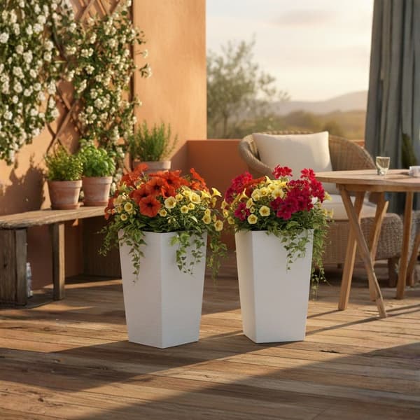 Porto Riflo vit blomkrukaset, 3 delar