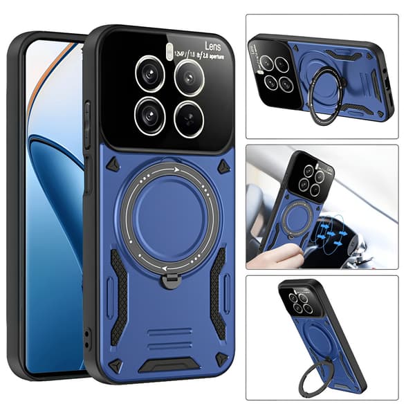 Pansercover til Realme 12 Pro 5G / 12 Pro+ 5G, Magnetisk Ring, Blå