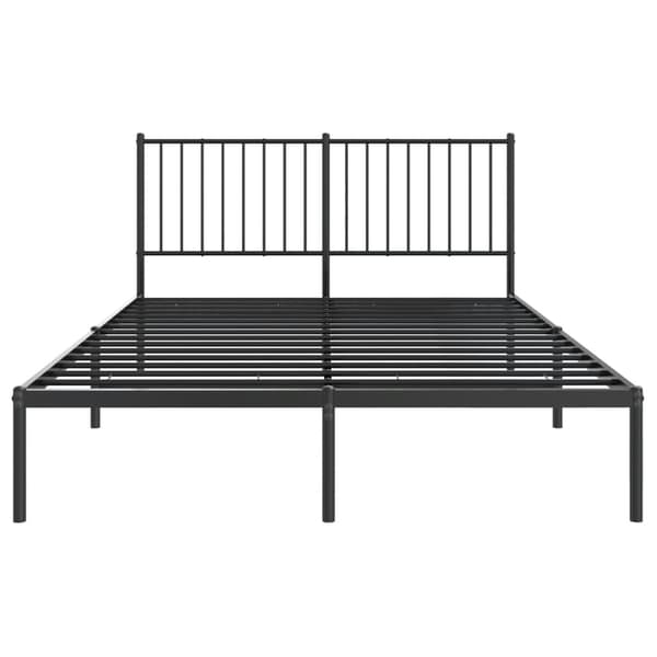 vidaXL metalsengestel med hovedgærde sort 140x190 cm