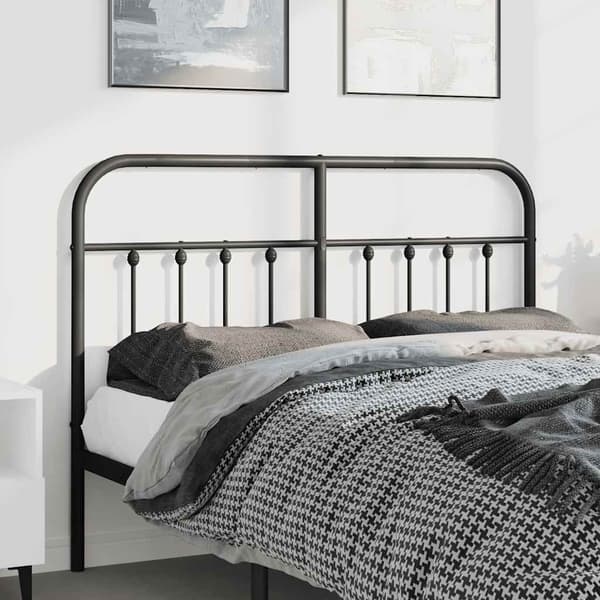 vidaXL metalsengegavl sort 135 cm