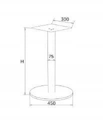 STRAIGHT LOFT SORT BORDFOD - diameter 45 cm AKS