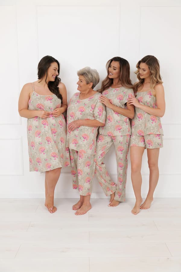 Dampyjamas, kortärmade, långbyxor, Harmonia S