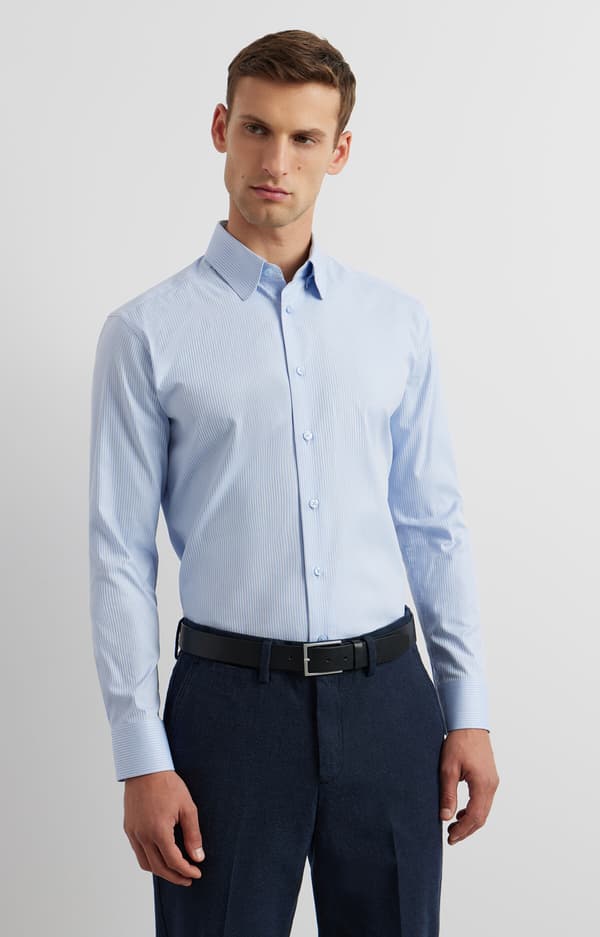Slim stribet skjorte 176-182/40