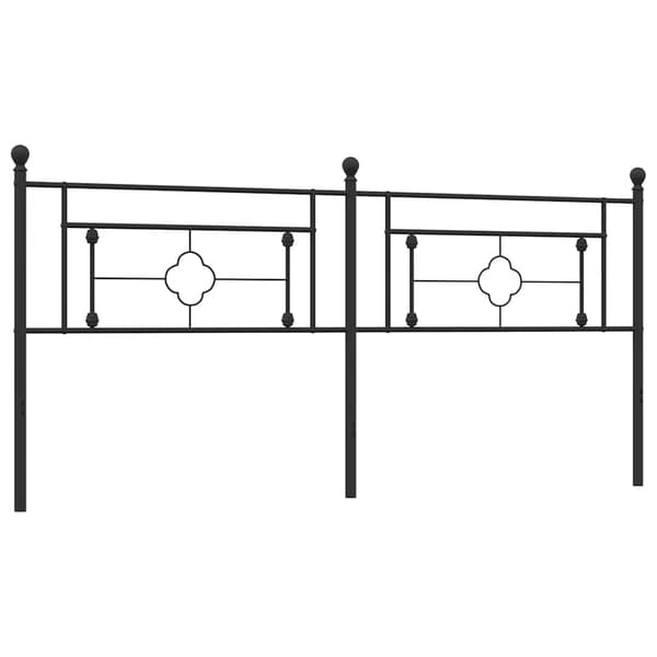 vidaXL metalsengegavl, sort, 193 cm