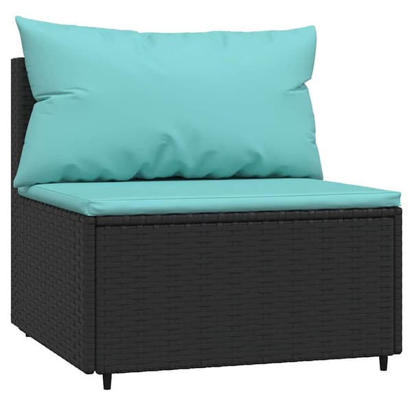 vidaXL sofacenter med hynder sort polyrattan