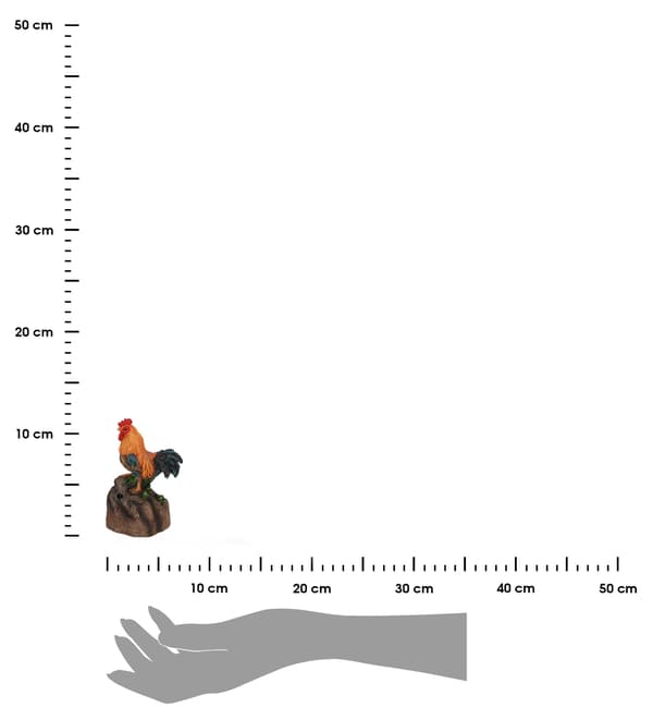Havefigur af en galende hane