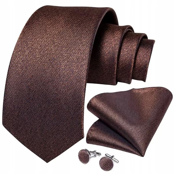 Herreslips 8 cm elegant jacquard lommetørklæde + manchetknapper