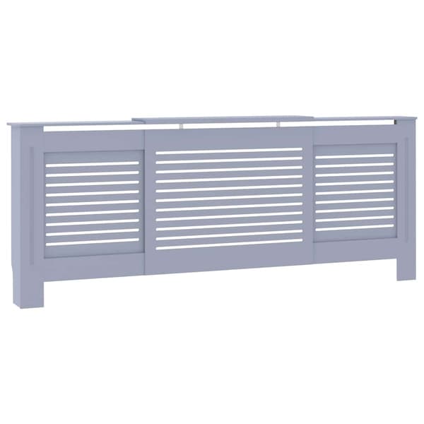 vidaXL radiatordæksel, MDF, grå, 205 cm