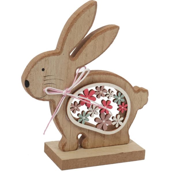 Dekorativ FIGUR 13cm HARE-prydnad, trä