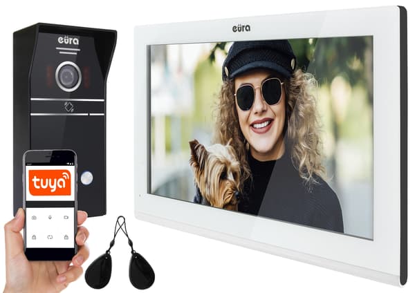 Videointercom Touchscreen Nøglering FullHD WiFi TUYA SMART App