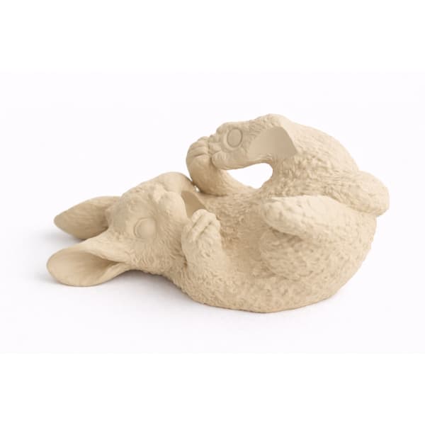 Viiniteline kani beige pulloteline 3D-pöytäkoriste