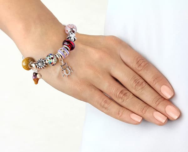 Tuscany Charms Sterling Sølv Sort Emaljeperle