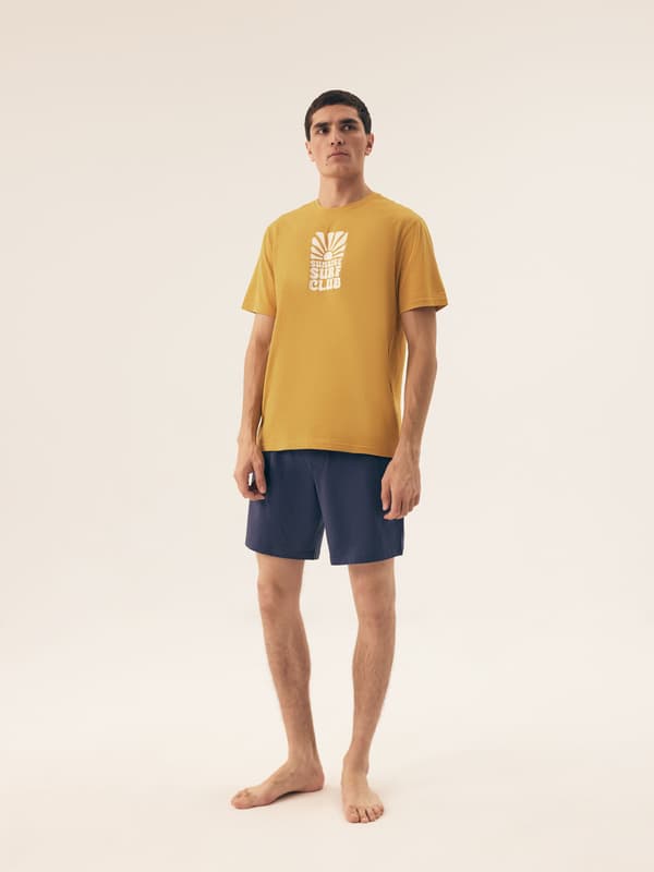 Sun Henderson herrpyjamas | Senapsgrön, Marinblå XXL