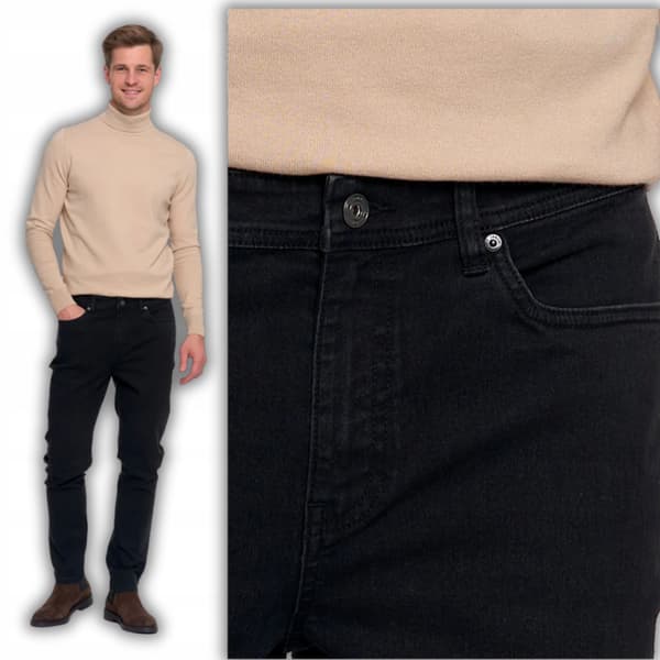 Bukser Herrejeans Lige Ben Elegant Klassisk MORAJ 33 SORT