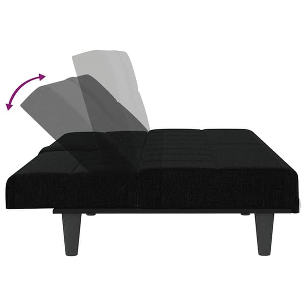 vidaXL sovesofa med kopholdere sort stof