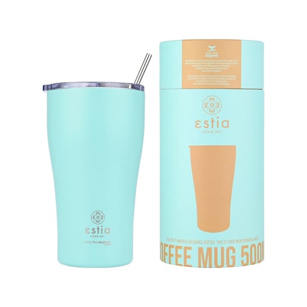 Bermuda Green Mint termokrus med sugerør 500 ml