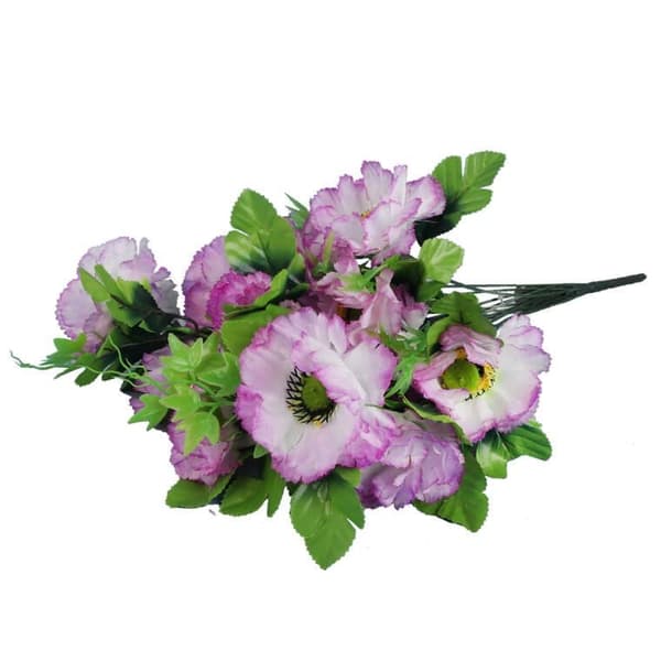 Kunstig buket med lyslilla anemoner - 14 styk, 54 cm