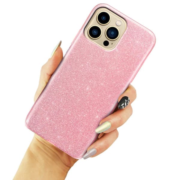 Glitterskal till iPhone 13 Pro Max, Rosa