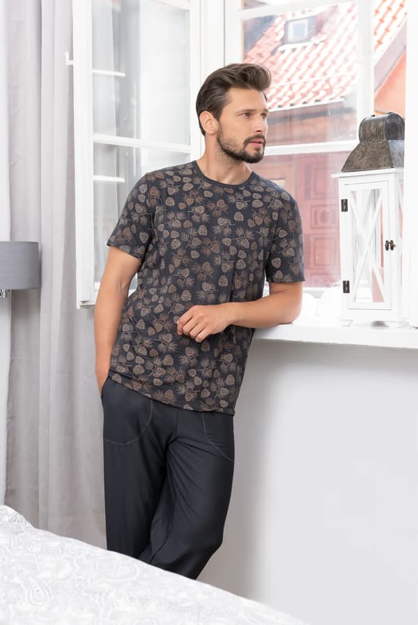 Pinus herrpyjamas kortärmad, långbyxor S
