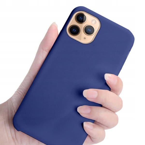 SILIKONE BLØDT cover til APPLE iPhone 11 pro Max MARINEBLÅ + 9H Glas