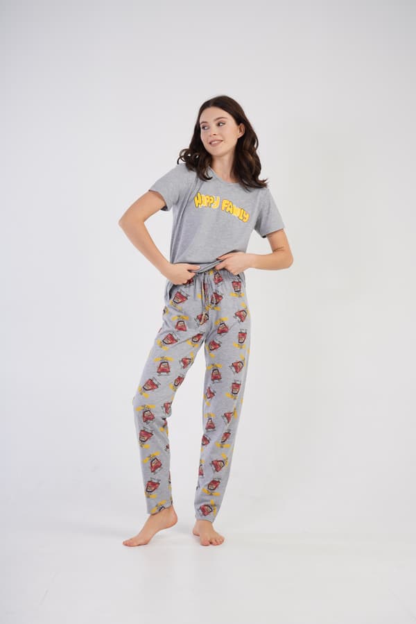 Dampyjamas i bomull, korta ärmar, L Vienetta
