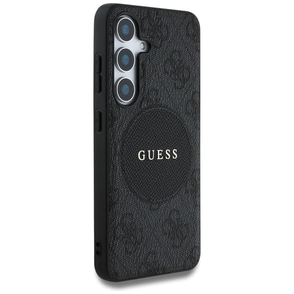 Guess 4G Round Patch Classic Logo MagSafe-etui til Galaxy S25, sort
