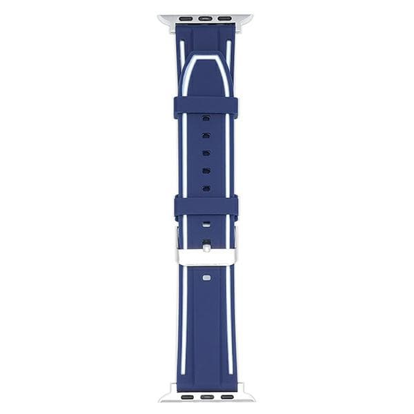 Beline Apple Watch Solid Silikone Rem 42/44/45/49mm Marineblå-Hvid