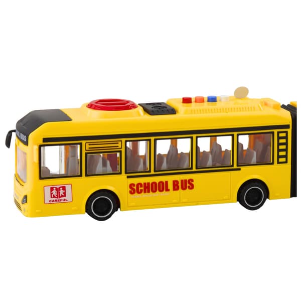 Leddelt skolebus, der åbner døre, lys, lyde, gul 1:16