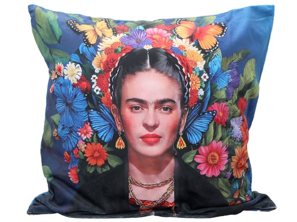 Fylld/Blixtlåsförsedd kudde - F. Kahlo (CARMANI)