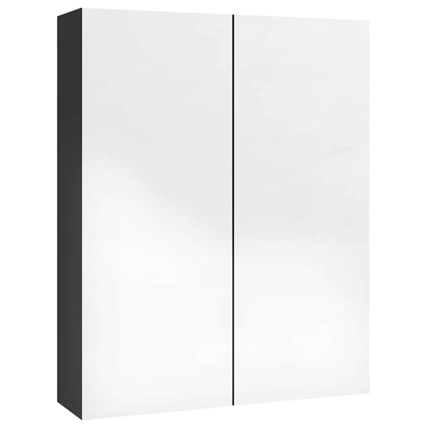 vidaXL badeværelsesskab med spejl 60x15x75 cm, MDF, blank sort
