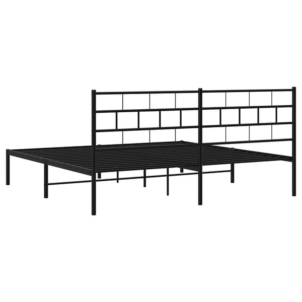 vidaXL metalsengestel med hovedgærde sort 193x203 cm
