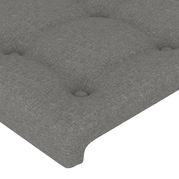 vidaXL vingeformet sengegavl mørkegrå 203x16x118/128 cm stof